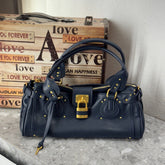 Vintage Distressed Padlock Crossbody Bag