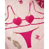 Romantic French Style Heart Strap Lingerie