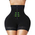 High waist body shaping pants in black, designed for bust enhancement and butt lift, featuring a zipper and adjustable fit.