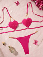 Romantic French Style Heart Strap Lingerie