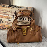 Vintage Distressed Padlock Crossbody Bag