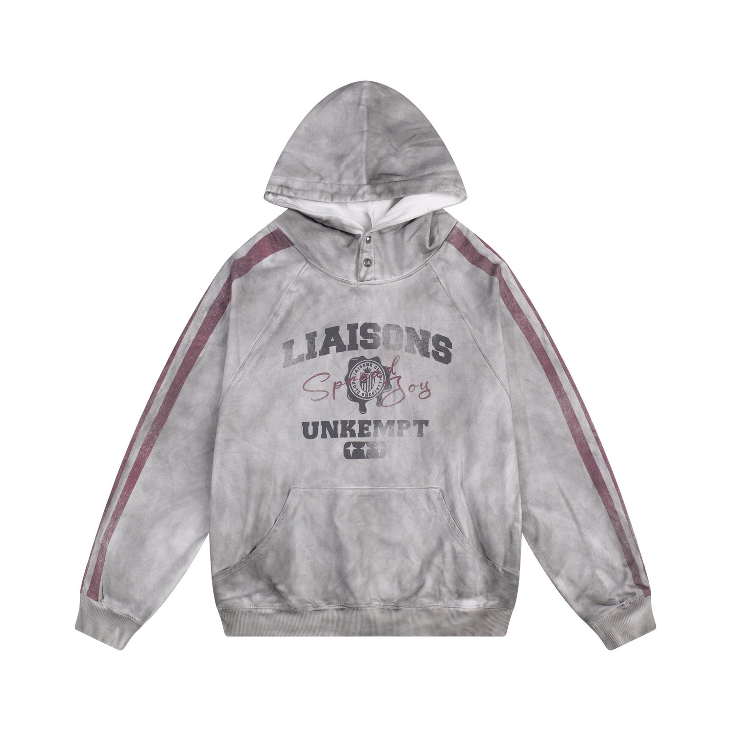 Vintage Dirty Print Hooded Sweatshirt