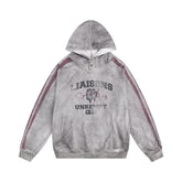 Vintage Dirty Print Hooded Sweatshirt