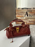 Vintage Distressed Padlock Crossbody Bag