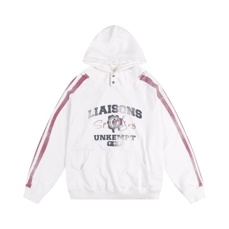 Vintage Dirty Print Hooded Sweatshirt