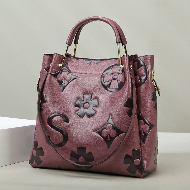 Women’s Embossed Large Capacity Tote Bag