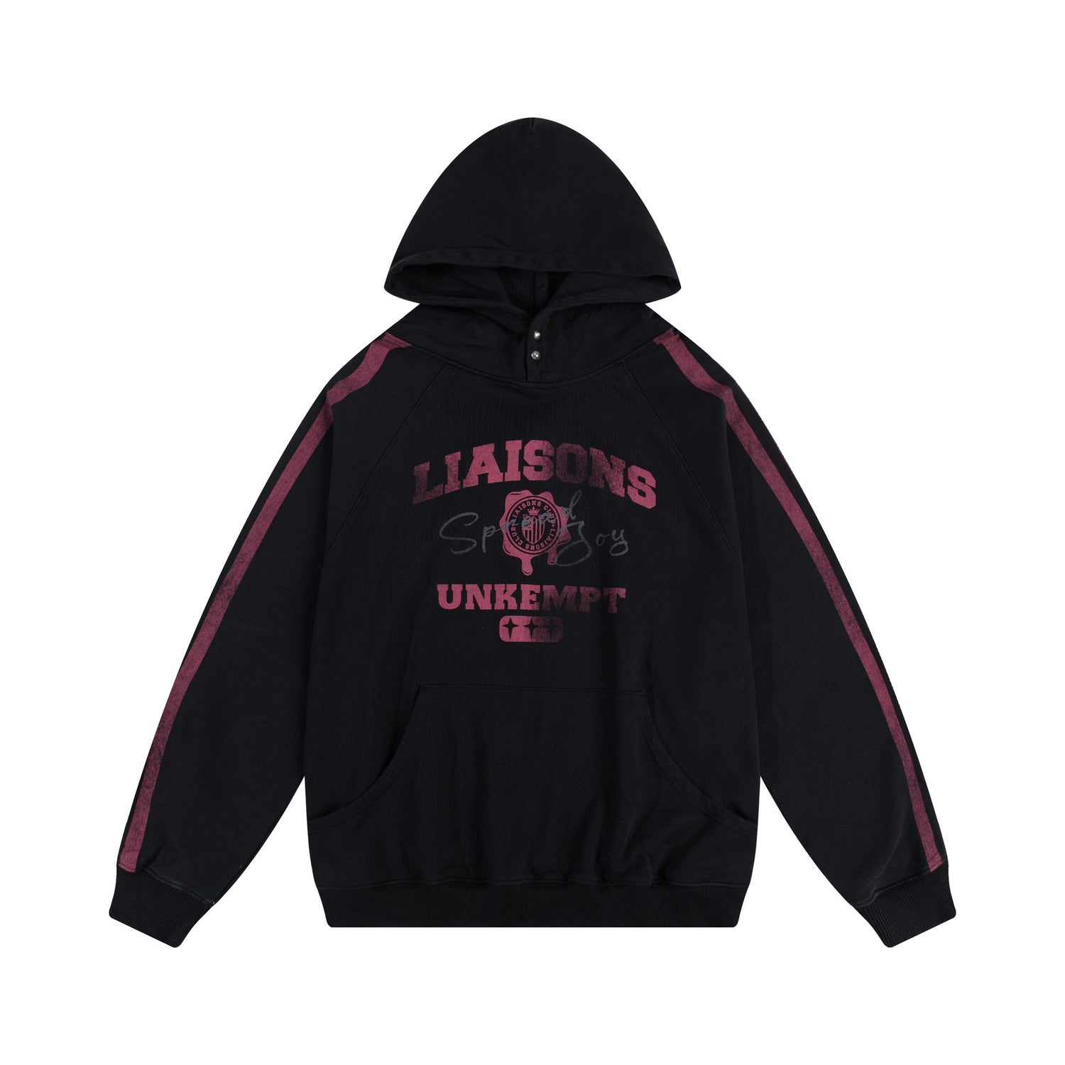 Vintage Dirty Print Hooded Sweatshirt