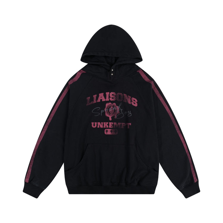 Vintage Dirty Print Hooded Sweatshirt