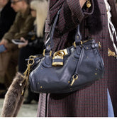 Vintage Distressed Padlock Crossbody Bag