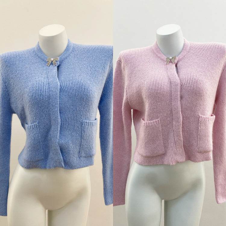 Chic Knit Cardigan with Bow