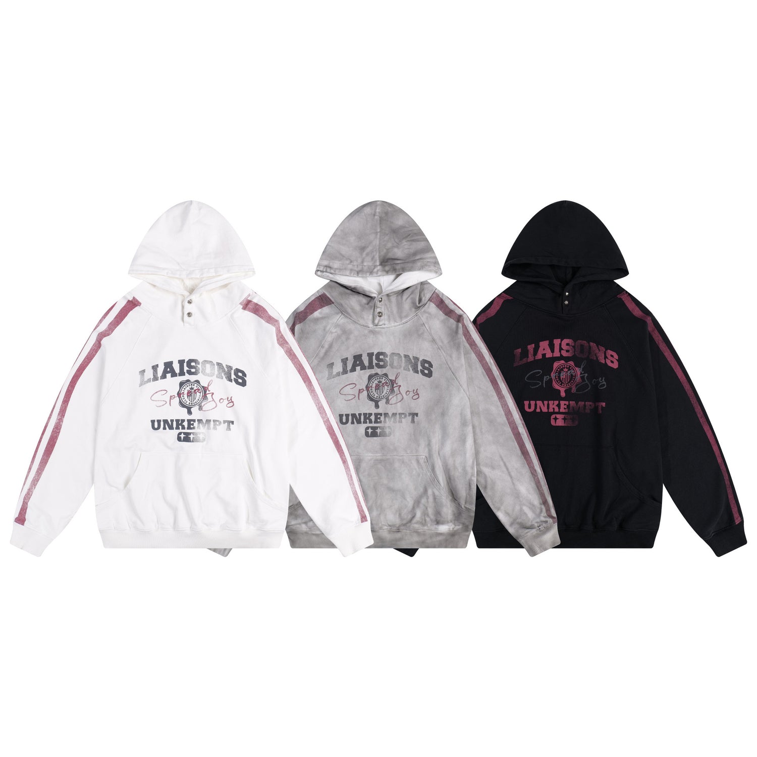Vintage Dirty Print Hooded Sweatshirt