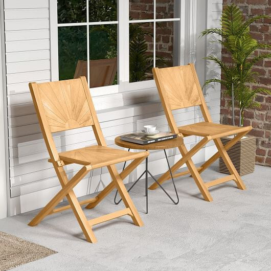 Folding Patio Chairs with Inclined Backrest