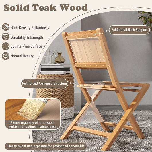 Folding Patio Chairs with Inclined Backrest